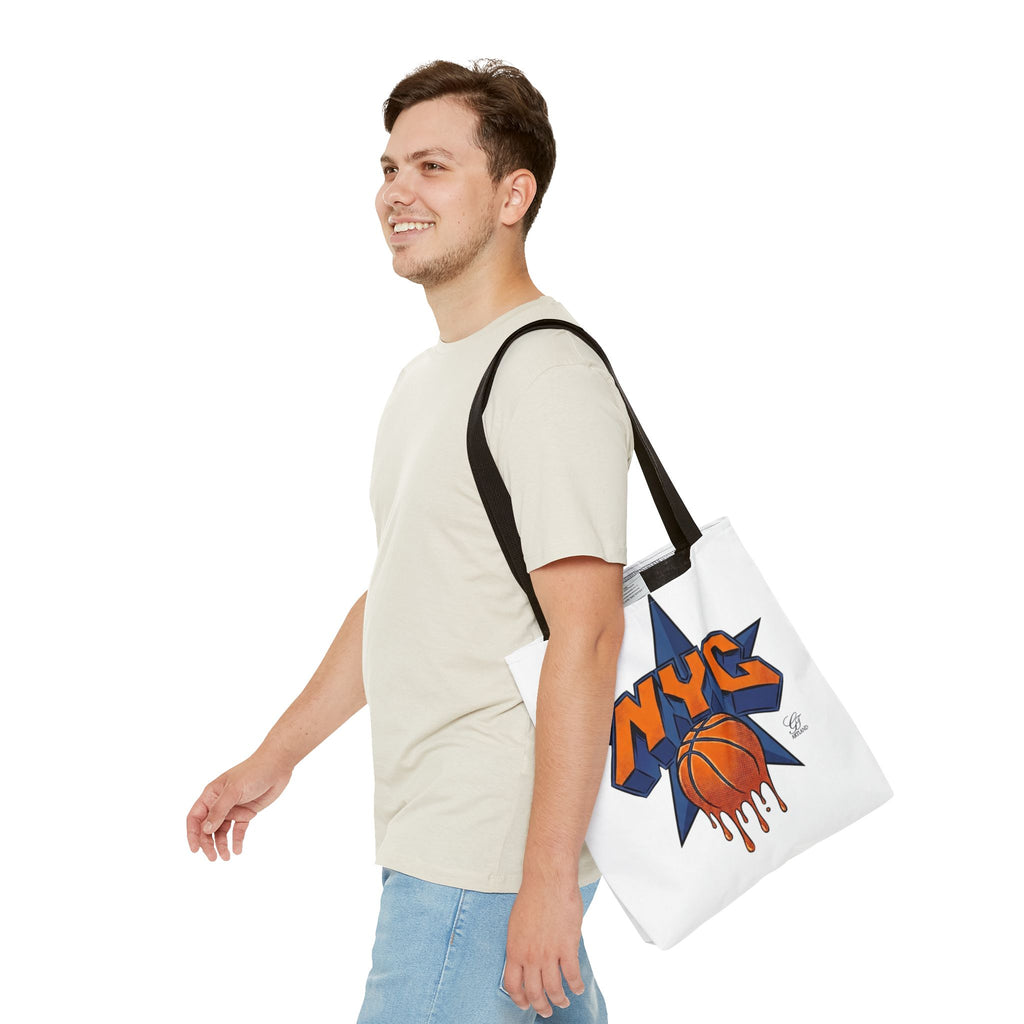 NYC Dripping Basketball Tote Bag | City Basketball Design by GT Artland