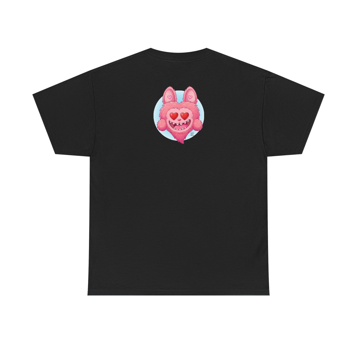 Pink Heart-Eyed Monster T-Shirt | Cute Fuzzy Creature by GT Artland