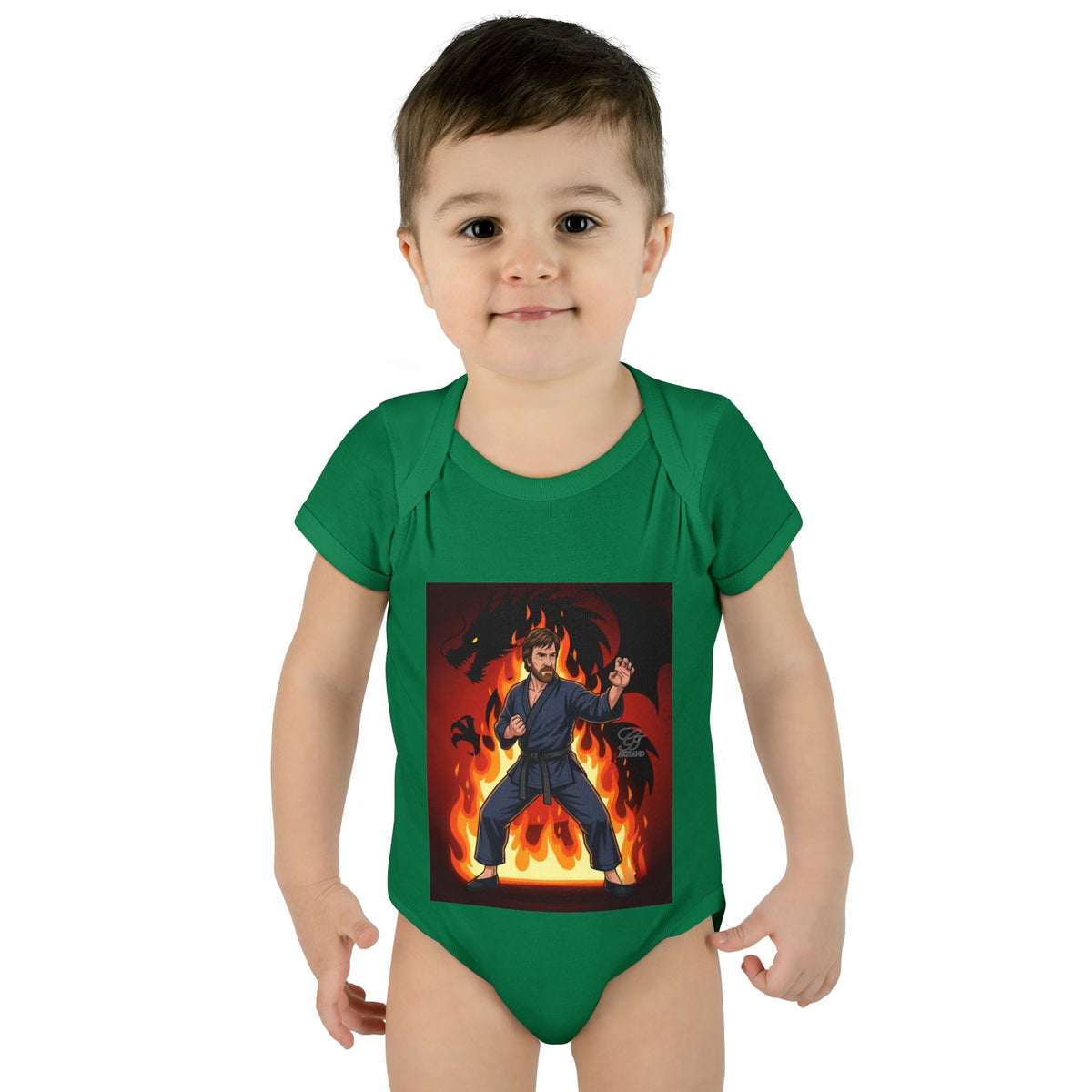 Flame Ninja Infant Bodysuit | Dragon Fire Martial Arts Baby Onesie