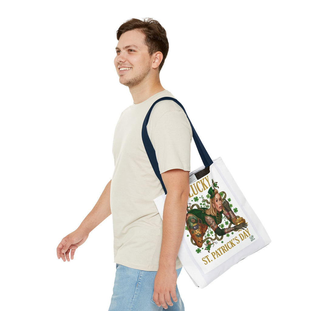 "Lucky" St Patrick's Day Tattoo Hot Sexy Vixen Designer Tote Bag by GT Artland