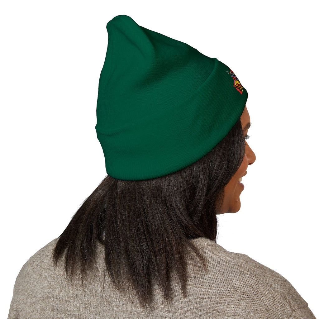Retro Comic Duck Embroidered Cuffed Beanie