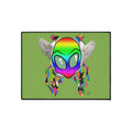 Rainbow Alien with Wings  Floor Mat | UFO, Colorful Space Design