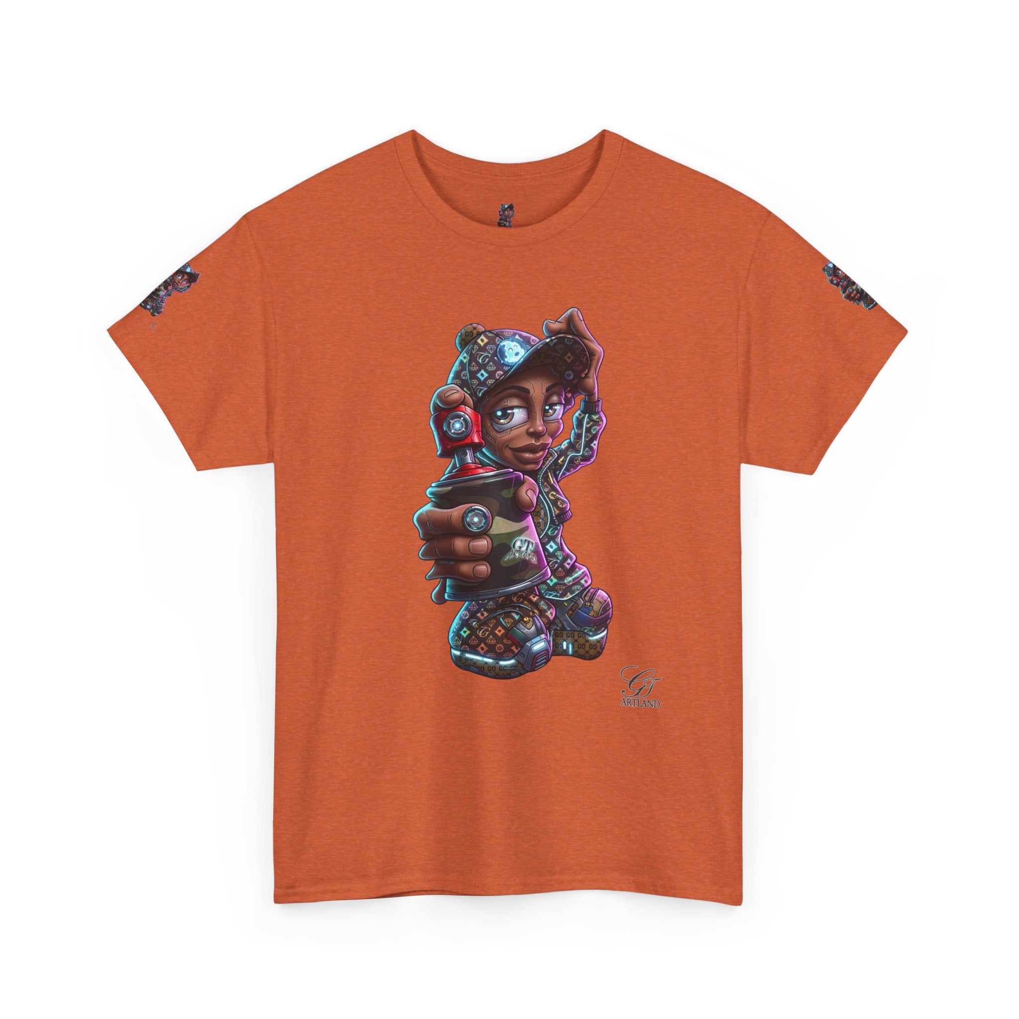 Ebony Futuristic Urban Spray Can Kid Gamer Tee - Cute Streetwear Graphic T-Shirt by GT Artland