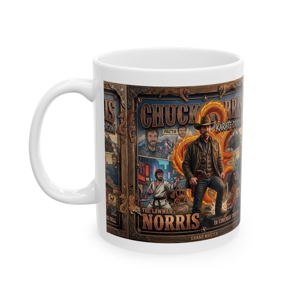 Vintage Action Poster Chuck Norris Mug | 11oz & 15oz Ceramic by GT Artland