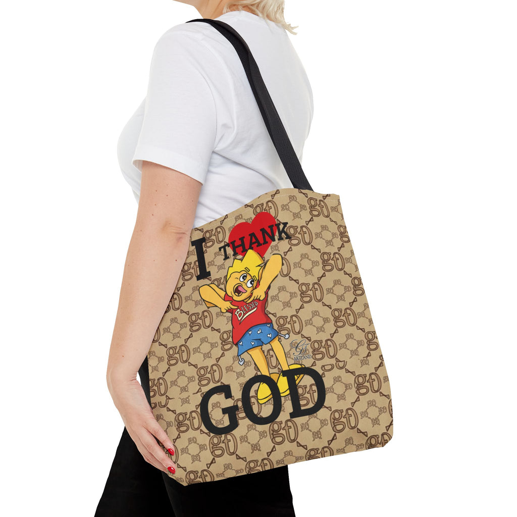 Thank God Tote Bag — Cute Religious Graphic Beach & Grocery Tote Bag by GT Artland