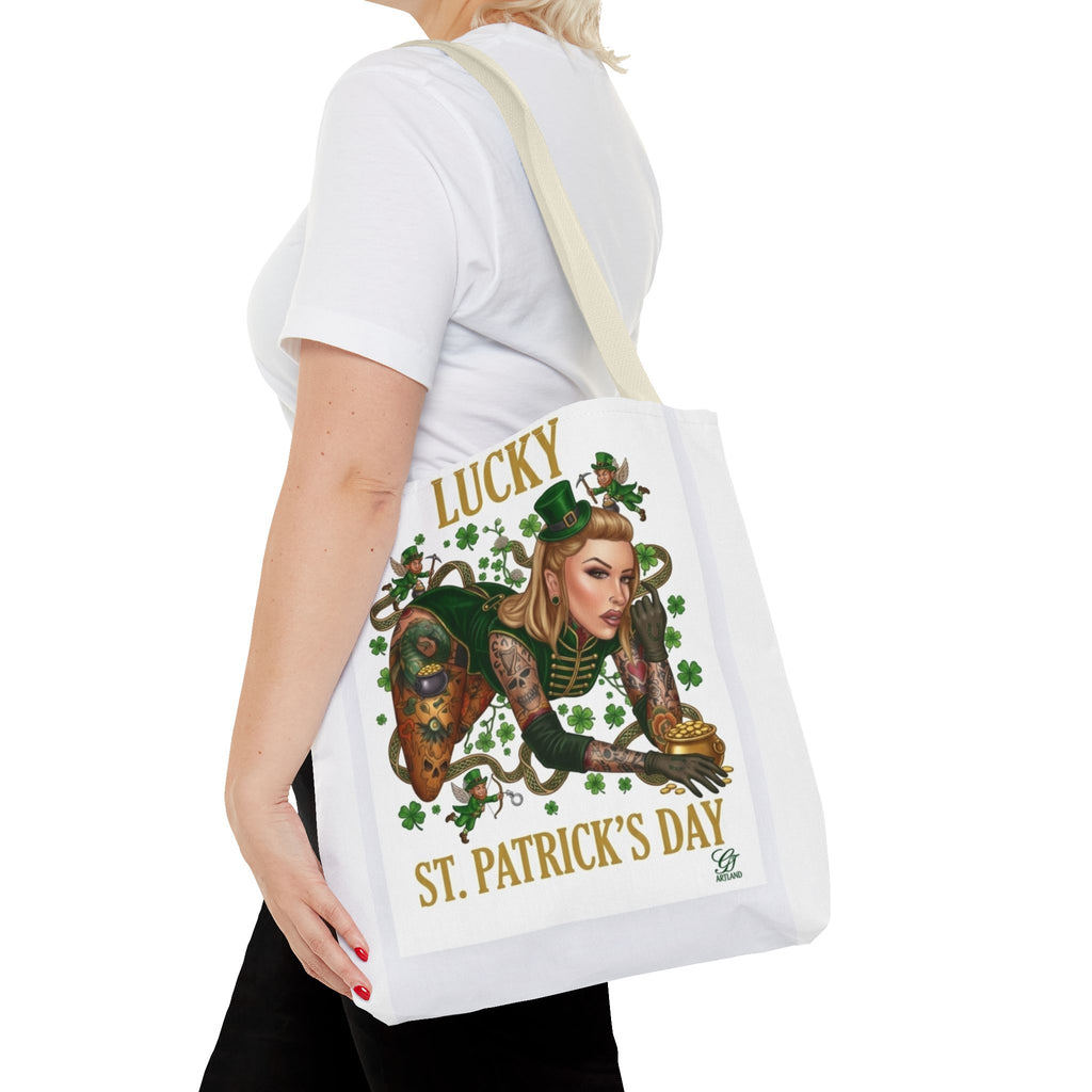 "Lucky" St Patrick's Day Tattoo Hot Sexy Vixen Designer Tote Bag by GT Artland