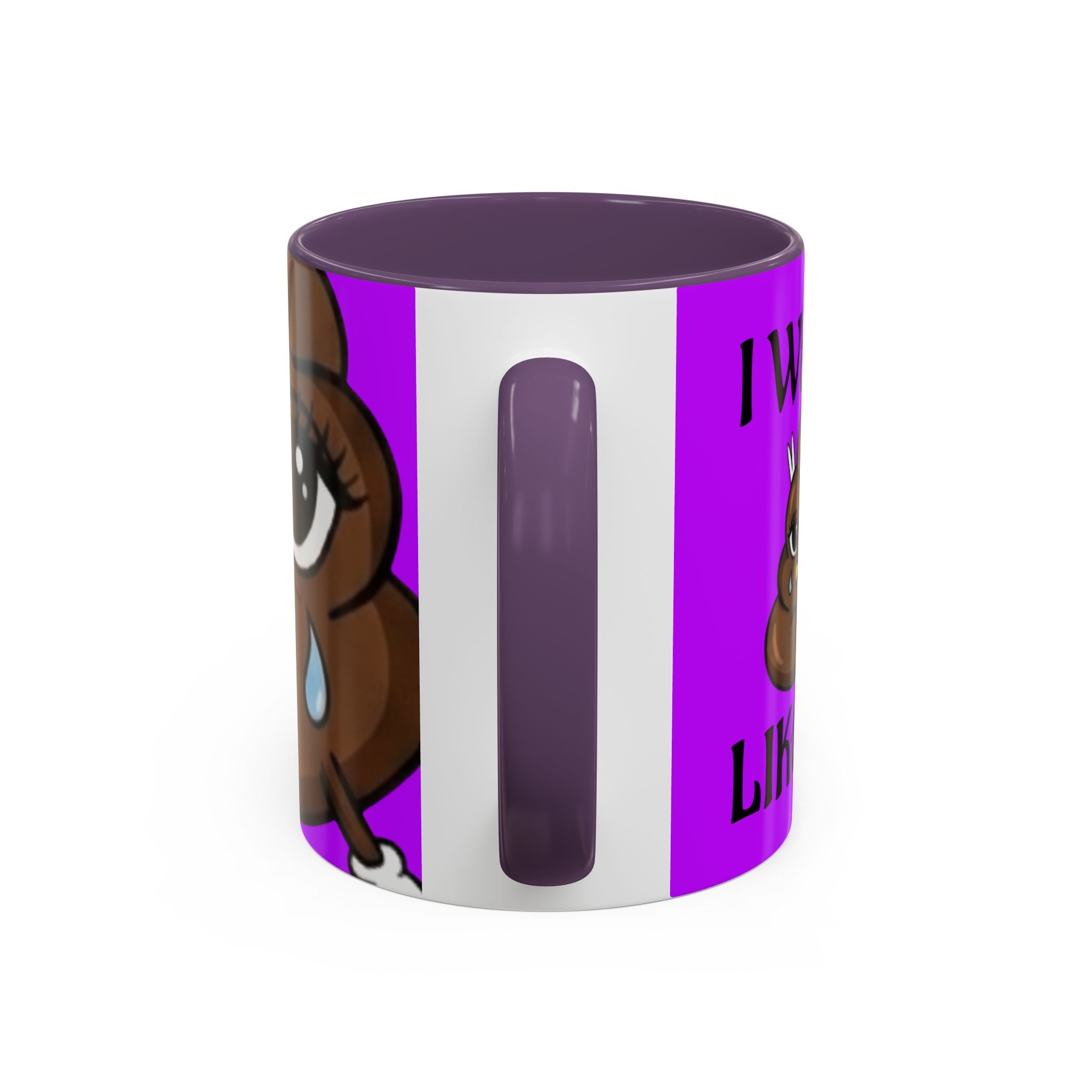 Sad Poop Emoji Accent Coffee Mug (11/15oz) — Funny Cute Kawaii Tearful Poop Design by GT Artland