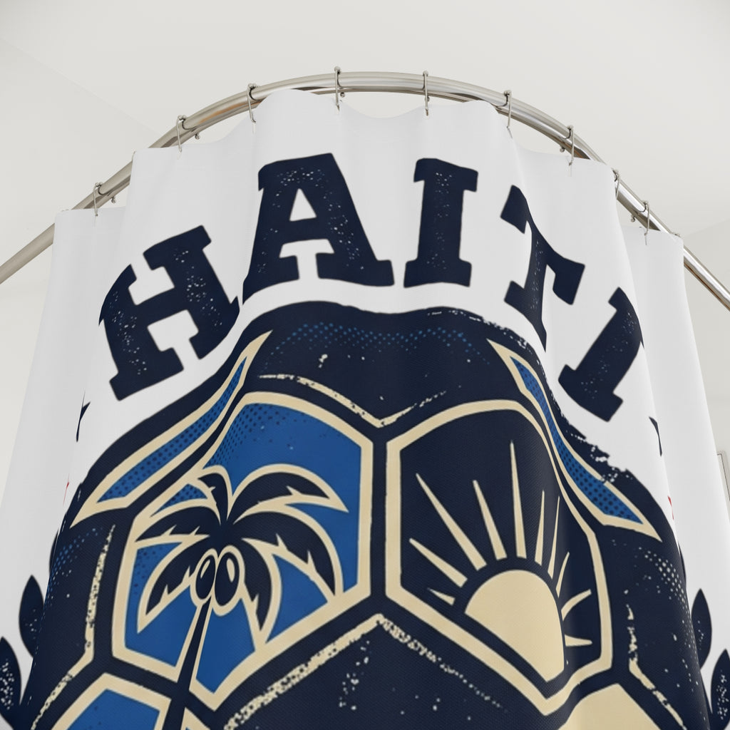 Copy of Haiti Soccer Shower Curtain | Football Curtain