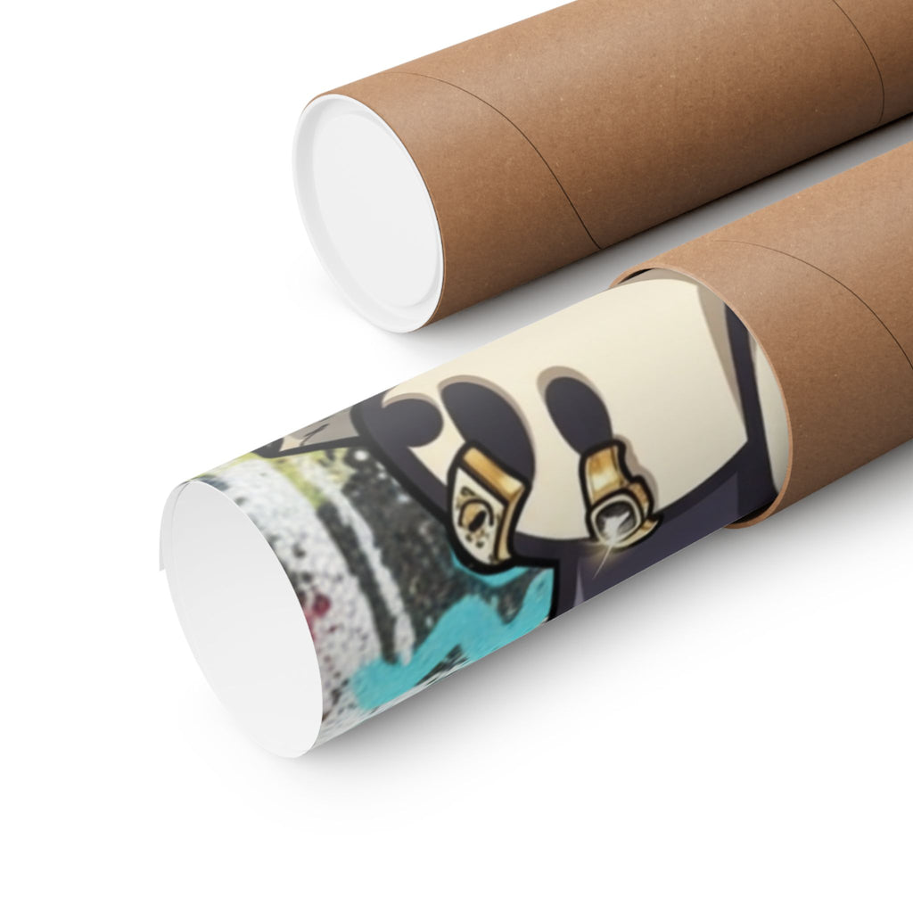 Graffiti Panda with Rose Poster | Matte Vertical Poster
