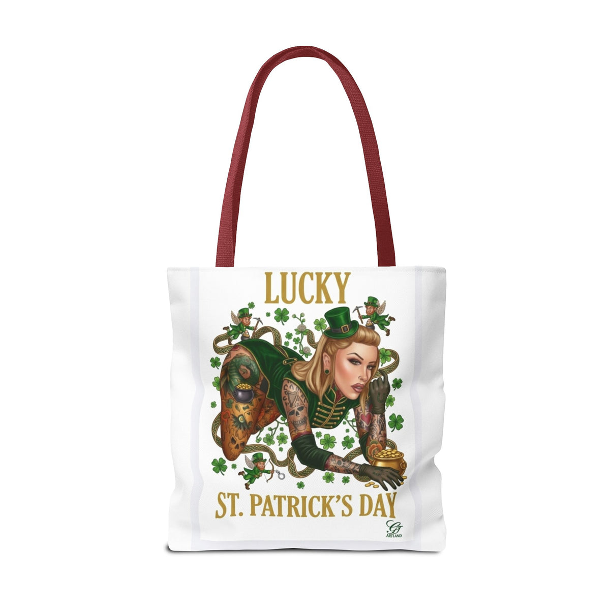 "Lucky" St Patrick's Day Tattoo Hot Sexy Vixen Designer Tote Bag by GT Artland