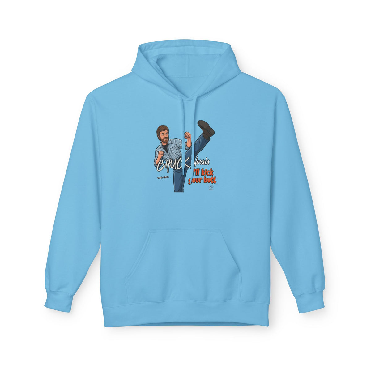 Chuck Norris Kick Hoodie | Retro Martial Arts Illustration by GT Artland