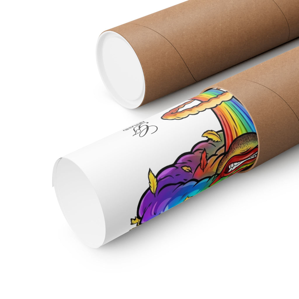 Rainbow Clown Mushroom Cloud Poster | Matte Vertical Art Print by GT Artland
