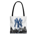 City NYC Drip Personalized Any Name Any Number Tote Bag — Custom Name Pinstripe NYC Design by GT Artland