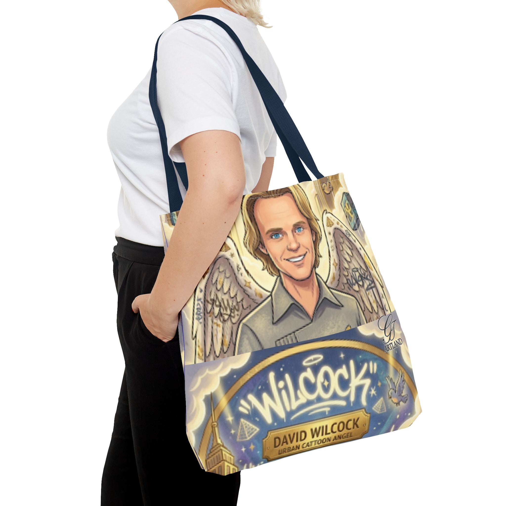 Wilcock Angel Wings Portrait Tote Bag – Illustrated Memorial/Tribute Carryall by GT Artland