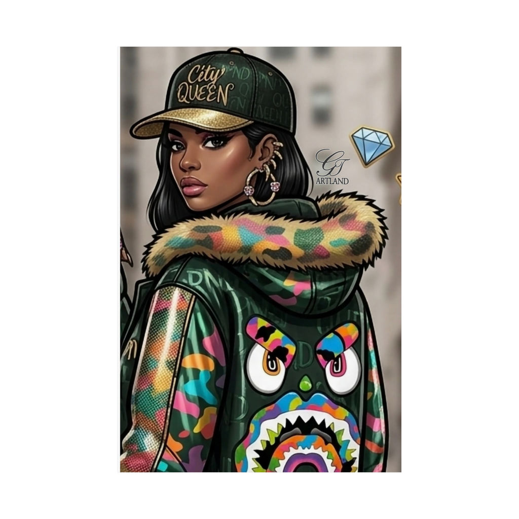 Urban Queen of Fashion Streetwear Art Poster