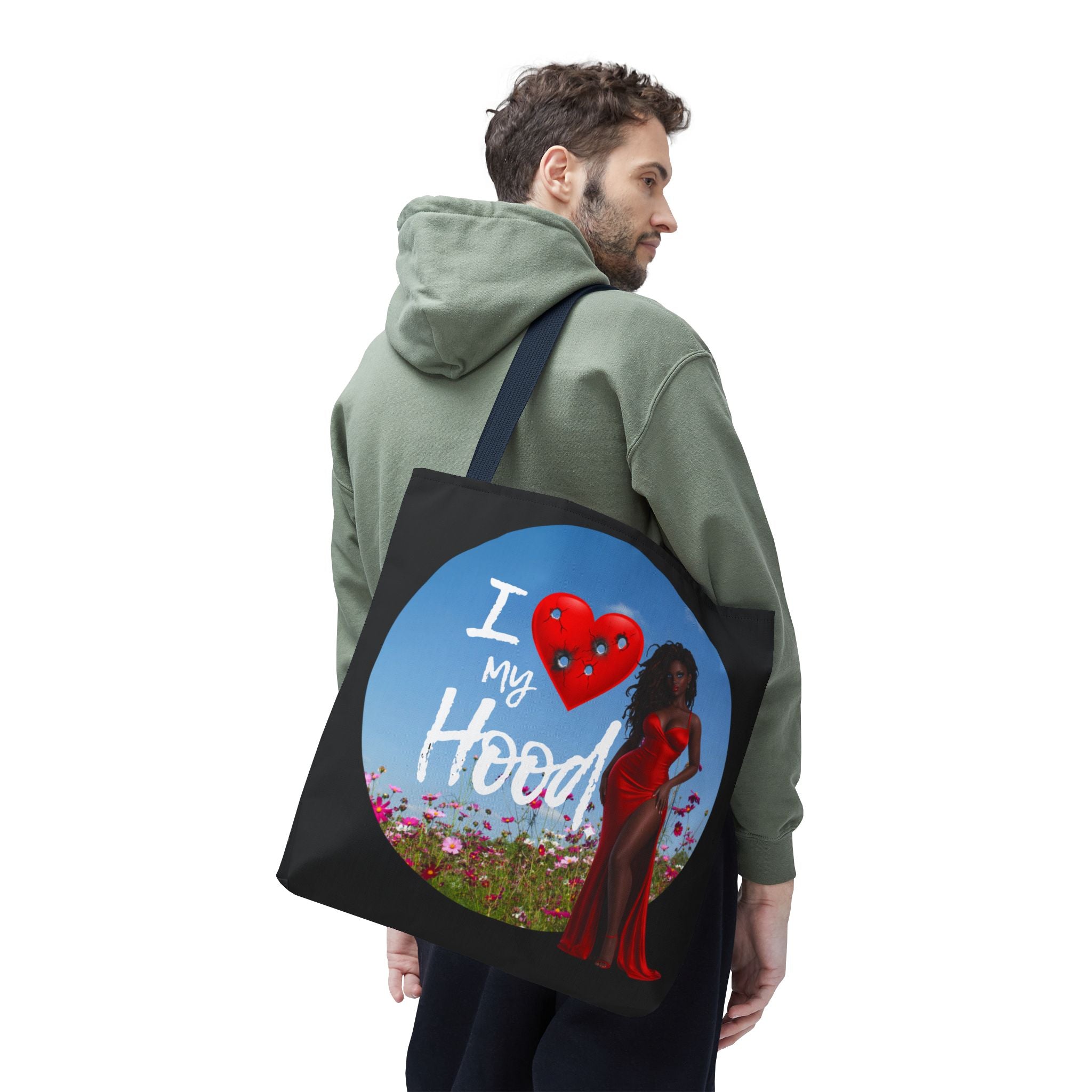 I Love My Hood tote bag | All-over print handbag