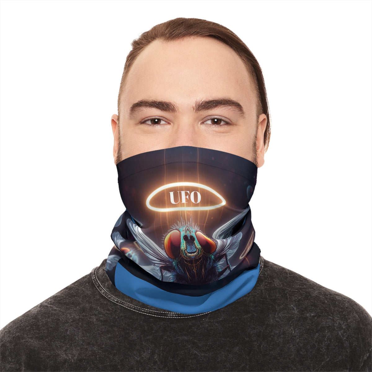 UFO Halo Insect lightweight neck gaiter | sci-fi bug design, space wings