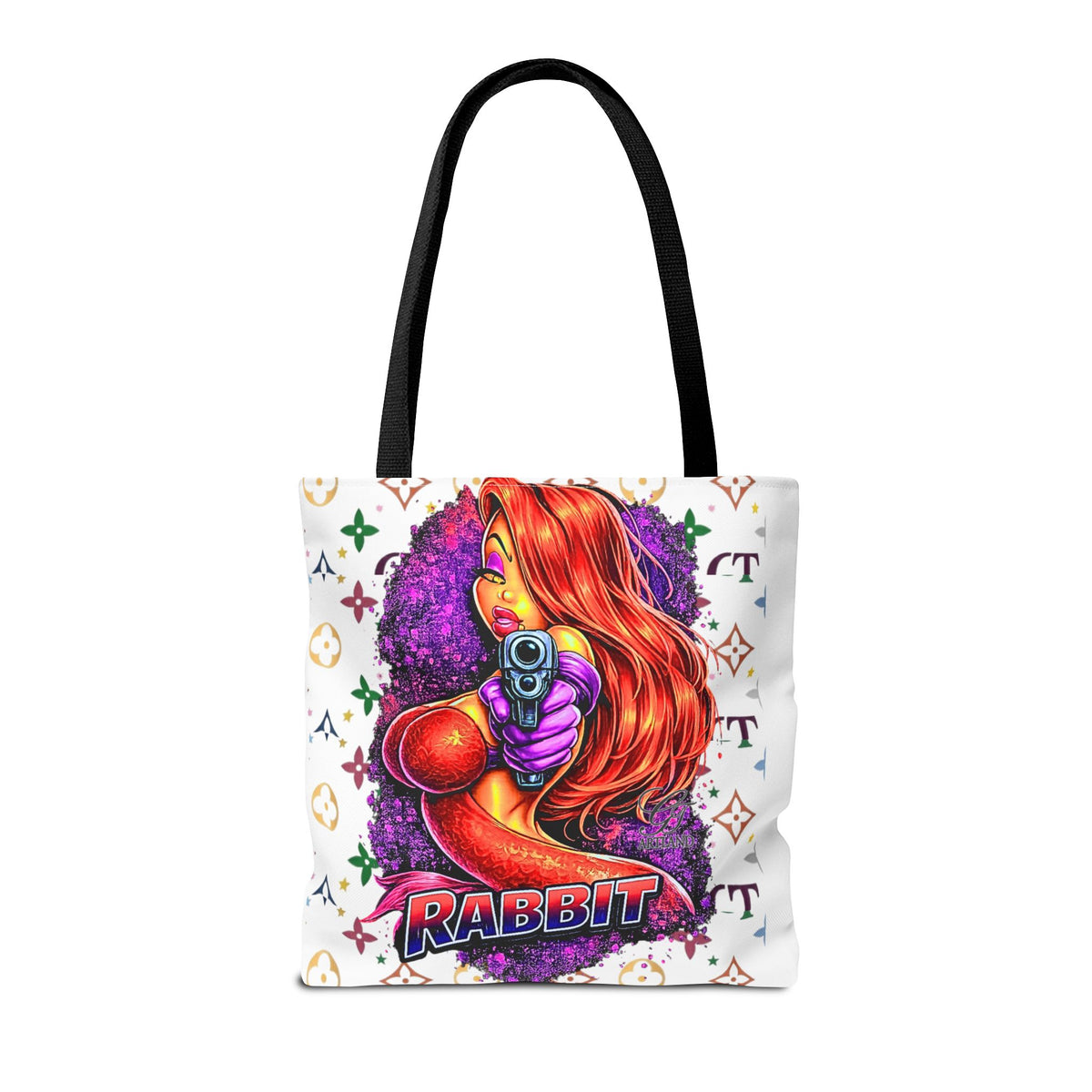 Rabbit Pin-Up Tote Bag – Retro Femme Fatale by GT Artland