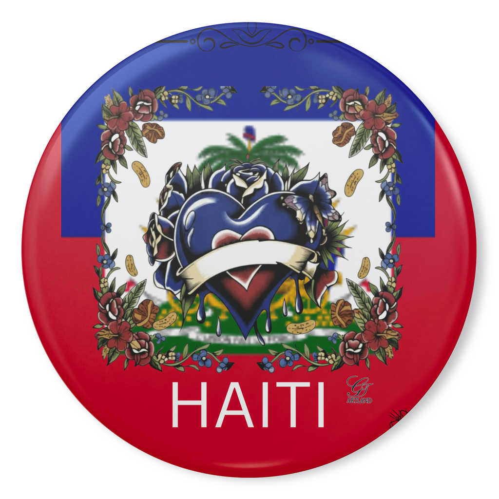 Haitian Pride Designer Button Pin by GT Artland