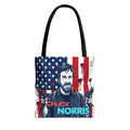 Patriotic Action Designer Edition Hero Tote Bag — 'Chuck Norris' Graphic by GT Artland