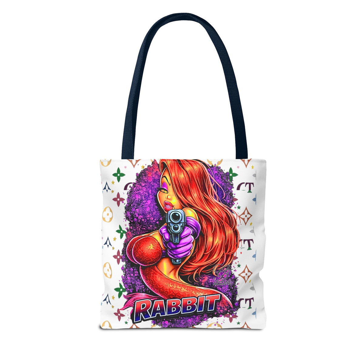 Rabbit Pin-Up Tote Bag – Retro Femme Fatale by GT Artland