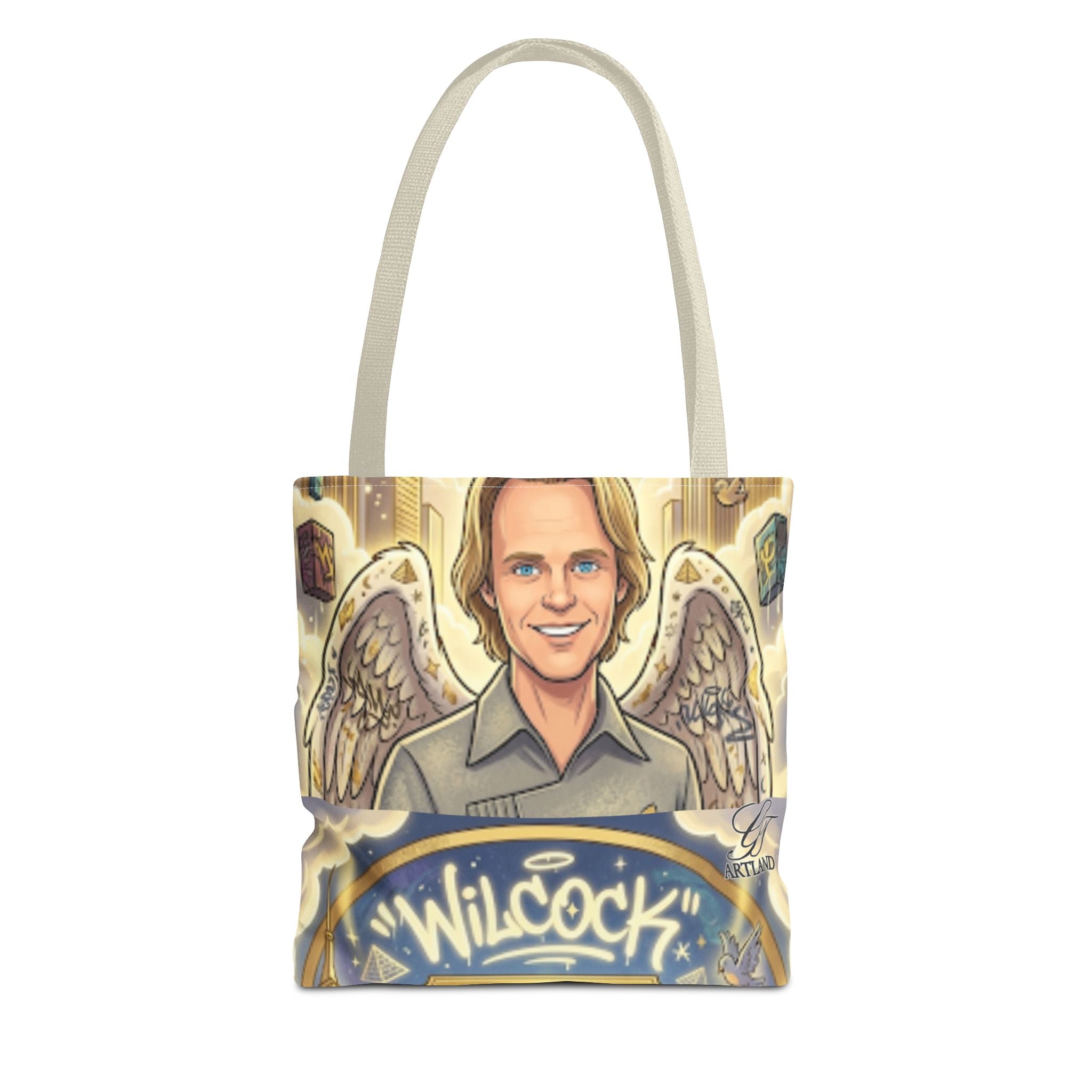 Wilcock Angel Wings Portrait Tote Bag – Illustrated Memorial/Tribute Carryall by GT Artland