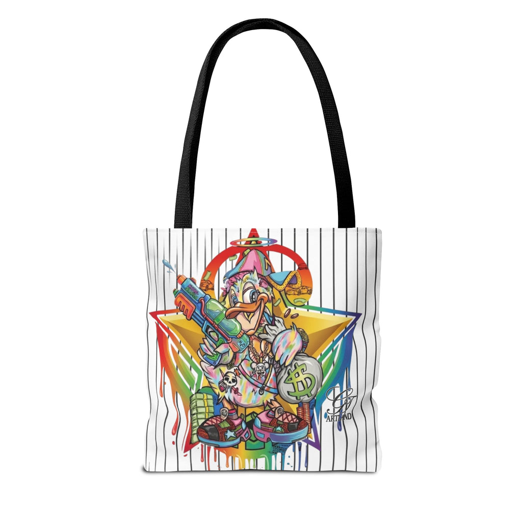 Graffiti Duck Urban Colorful Drip Tote Bag — Colorful Street Art by GT Artland