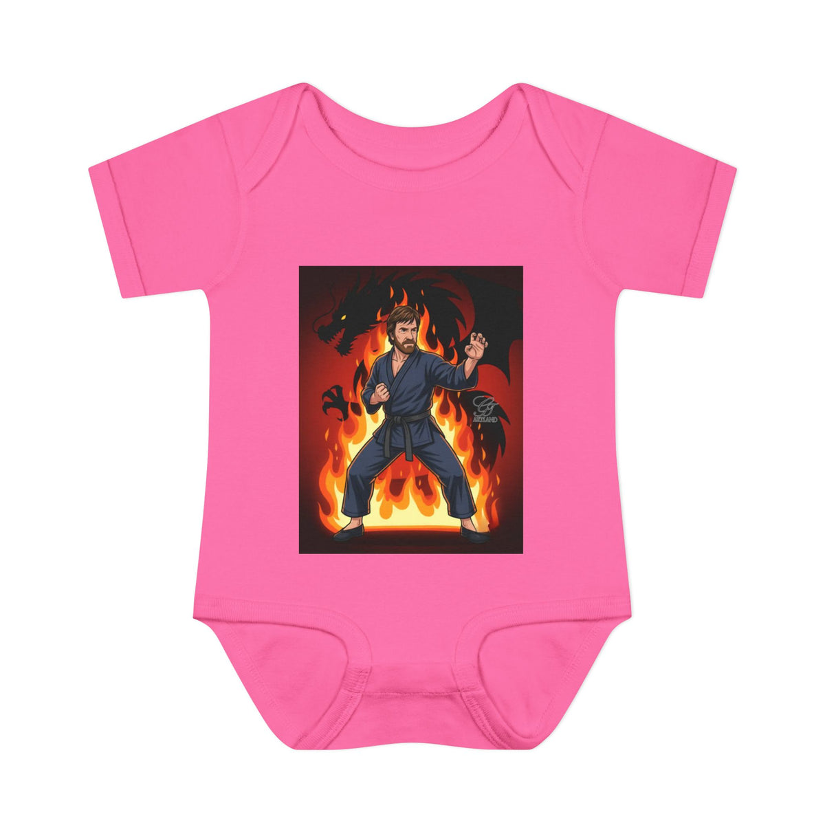 Flame Ninja Infant Bodysuit | Dragon Fire Martial Arts Baby Onesie