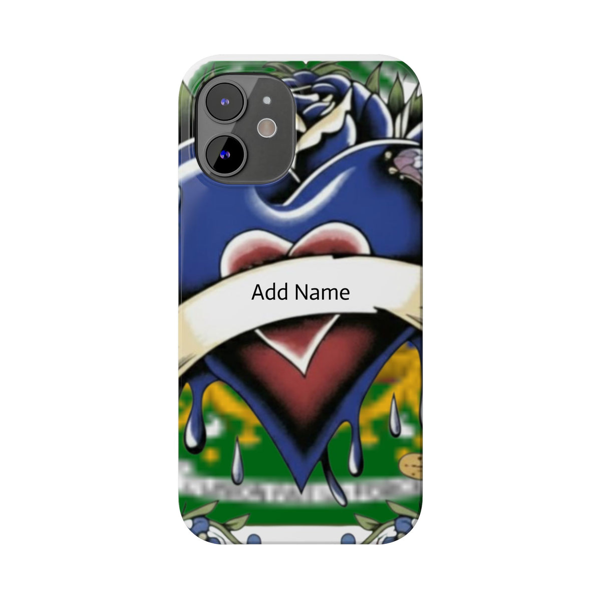 Blue Rose Garden Urban Styled Illustration Slim Phone Case |  by GT Artland
