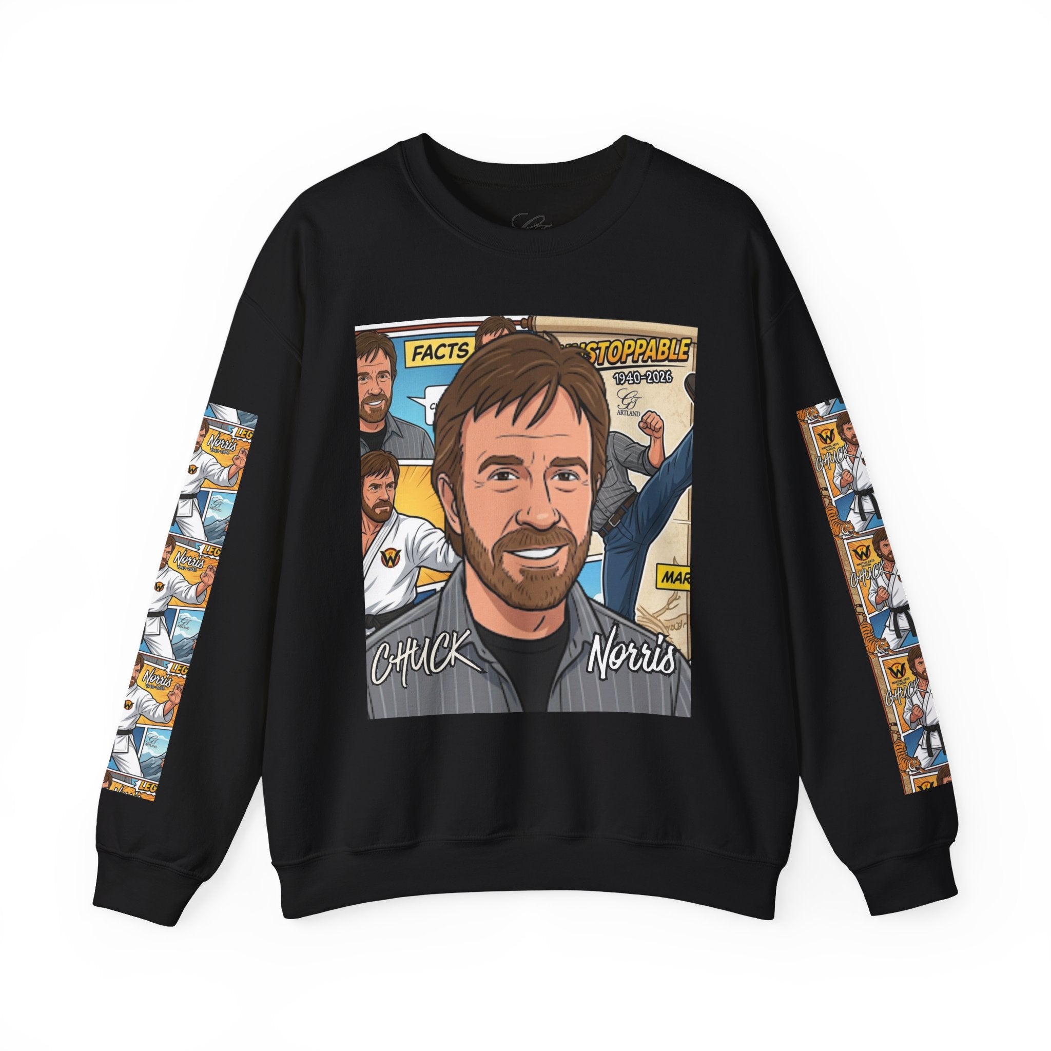 Chuck Norris Toon Urban Retro Martial Arts Legend Crewneck Sweatshirt