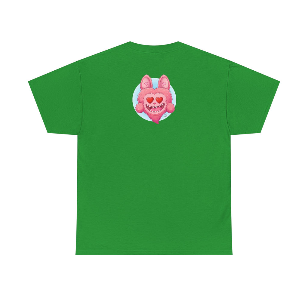 Pink Heart-Eyed Monster T-Shirt | Cute Fuzzy Creature by GT Artland