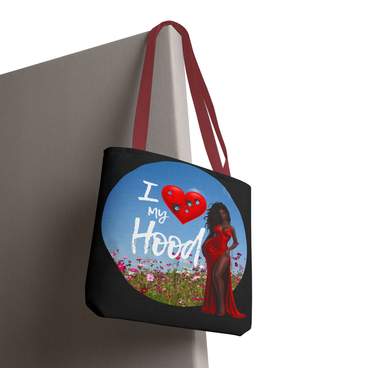 I Love My Hood tote bag | All-over print handbag