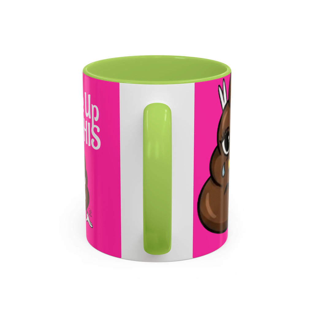 Coffee Mug — "I Woke Up Like This"  Poop Emoji Funny Pink Novelty Mug by GT Artland