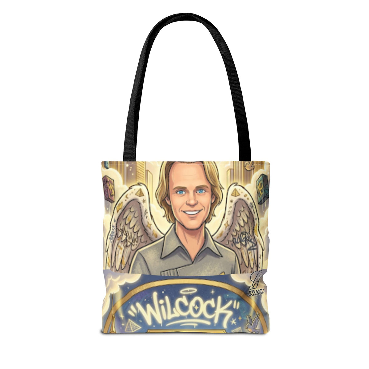 Wilcock Angel Wings Portrait Tote Bag – Illustrated Memorial/Tribute Carryall by GT Artland