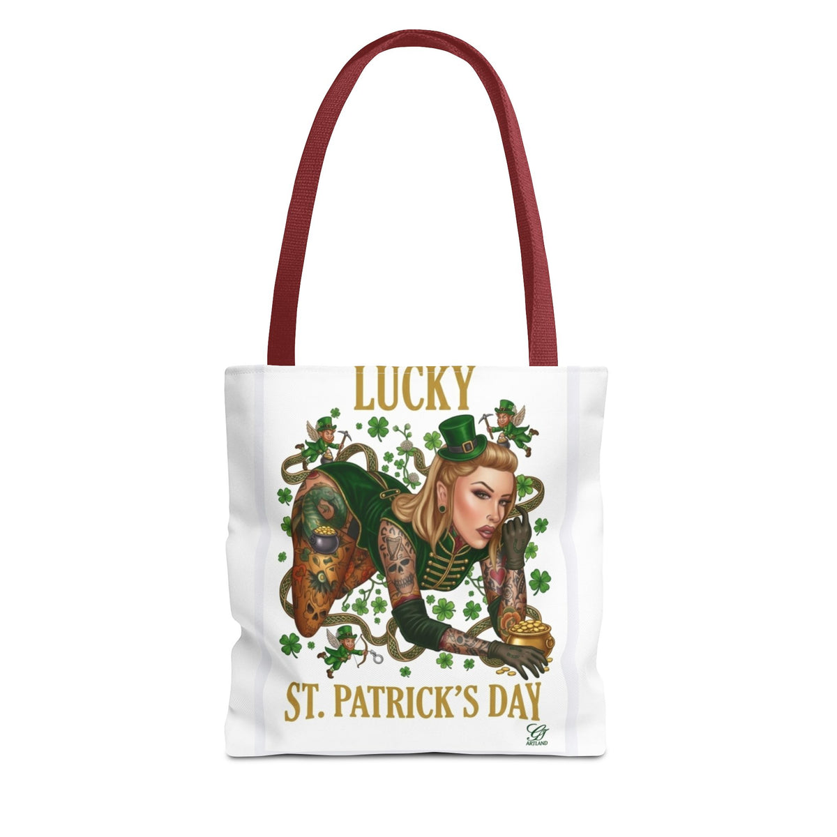 "Lucky" St Patrick's Day Tattoo Hot Sexy Vixen Designer Tote Bag by GT Artland