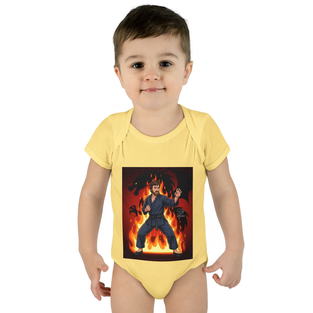 Flame Ninja Infant Bodysuit | Dragon Fire Martial Arts Baby Onesie