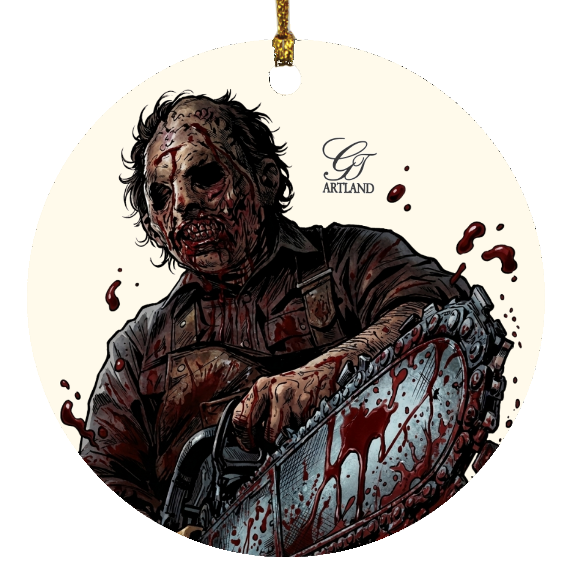 Chainsaw Horror Show SUBORNC Circle Ornament by GT Artland