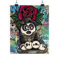 Graffiti Panda with Rose Poster | Matte Vertical Poster