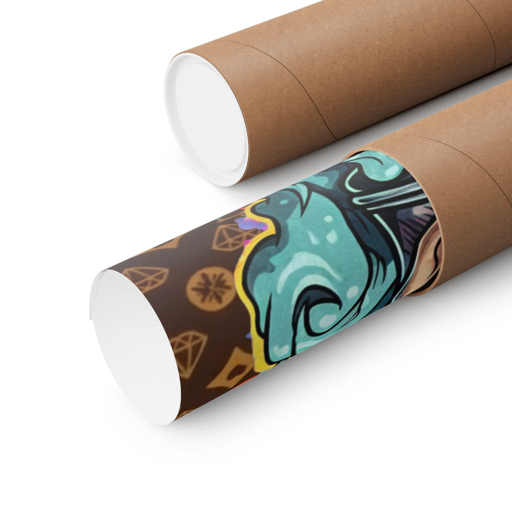 Graffiti King Skull Matte Vertical Poster | Urban Street Art, Colorful Illustration by GT Artland