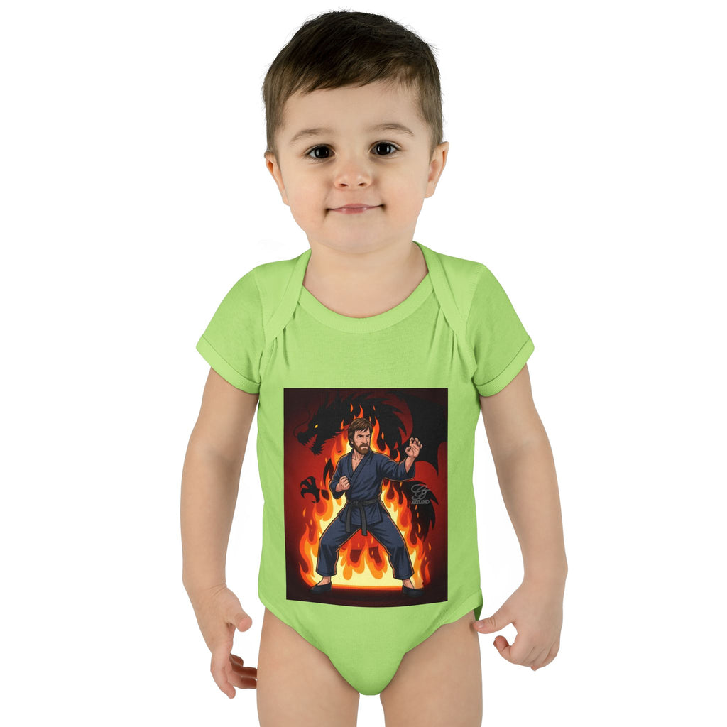 Flame Ninja Infant Bodysuit | Dragon Fire Martial Arts Baby Onesie