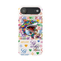 Colorful Designer Shark GT Illustration Slim Phone Case | Rainbow Logo Pattern by GT Artland