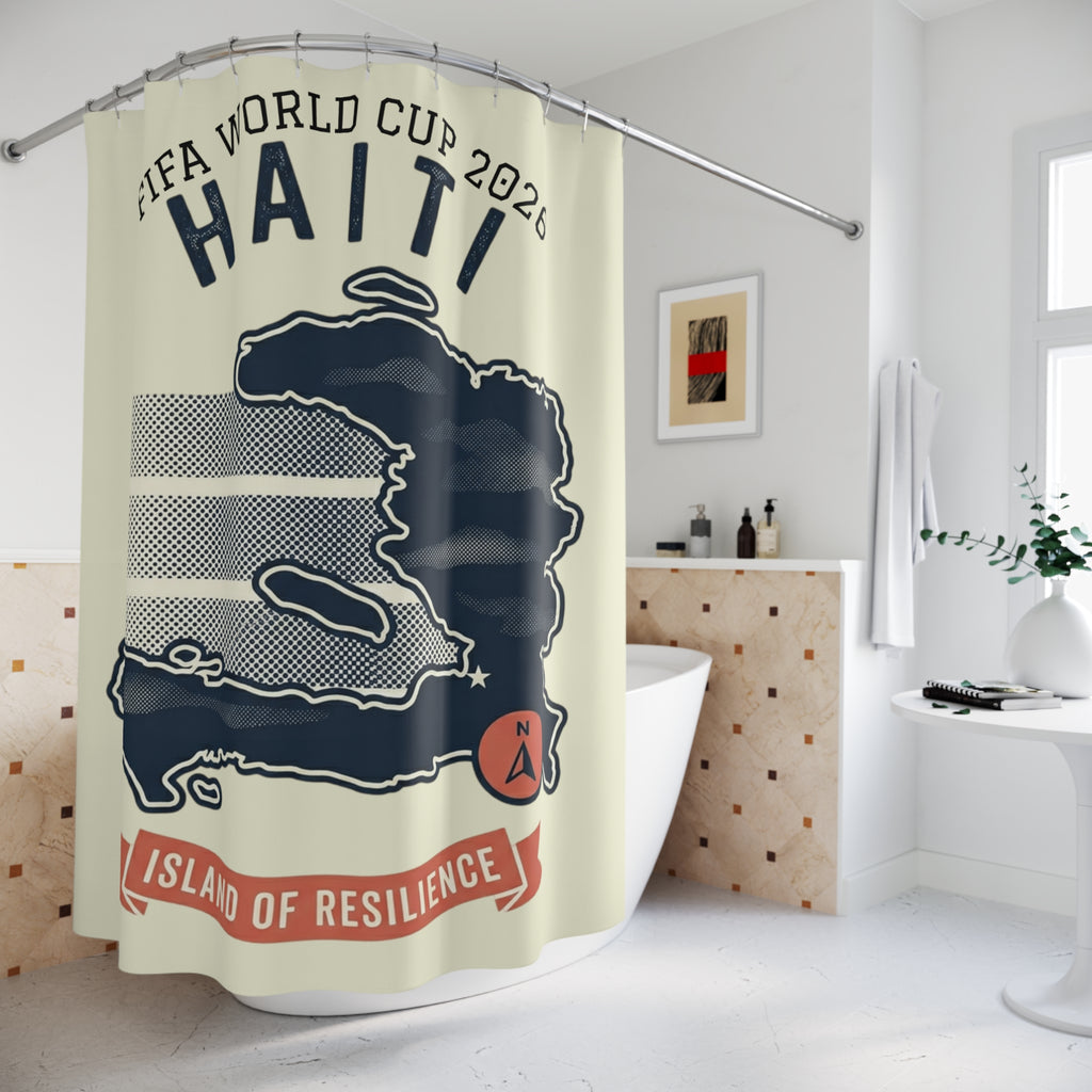 Map of Haiti, World Cup 2026 Shower Curtain | Island of Resilience