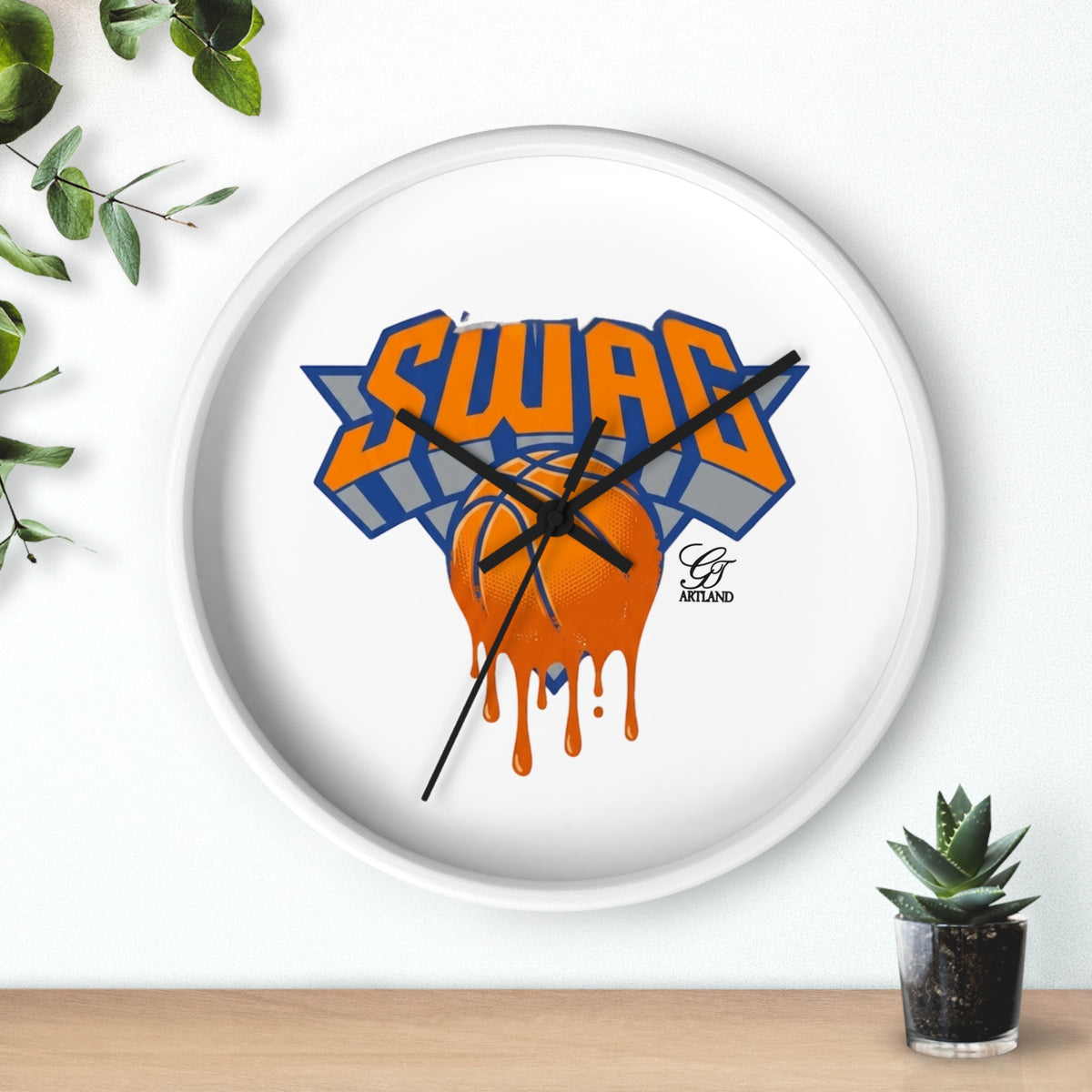 Swag Dripping Basketball Wall Clock | Urban Sports Room Decor by GT Artland