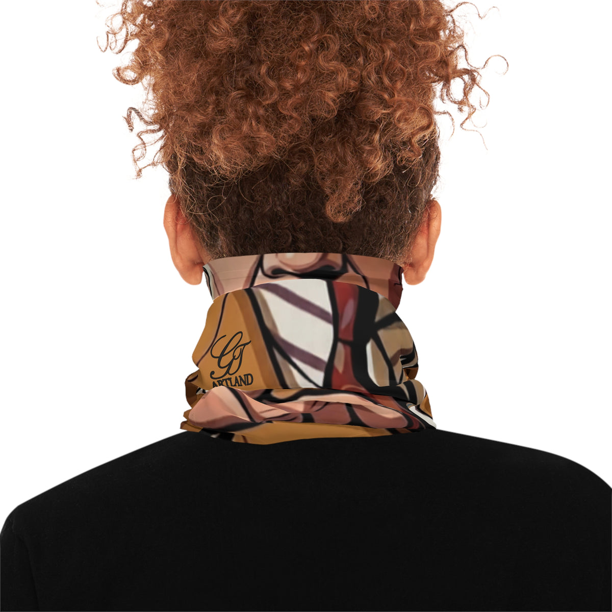 Legendary Designer Styled James Handy Pointing Man illustration Neck Gaiter | Vintage Suit Tie Portrait by GT Artland
