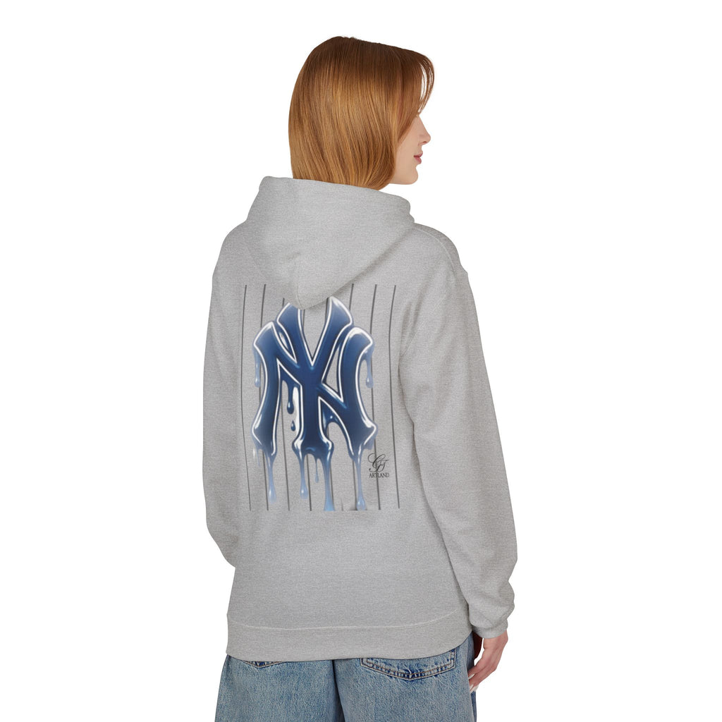 Dripping NY Fan Gear Logo Hoodie | Baseball Pinstripe Streetwear by GT Artland