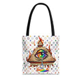 All-Seeing Eye Rainbow Pyramid Tote Bag — Forgive Them For Their Sins by GT Artland