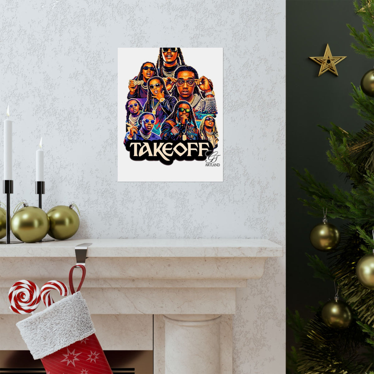 Hip hop Mogul takeoff urban art illustrated Poster | Matte Vertical Posters by GT Artland