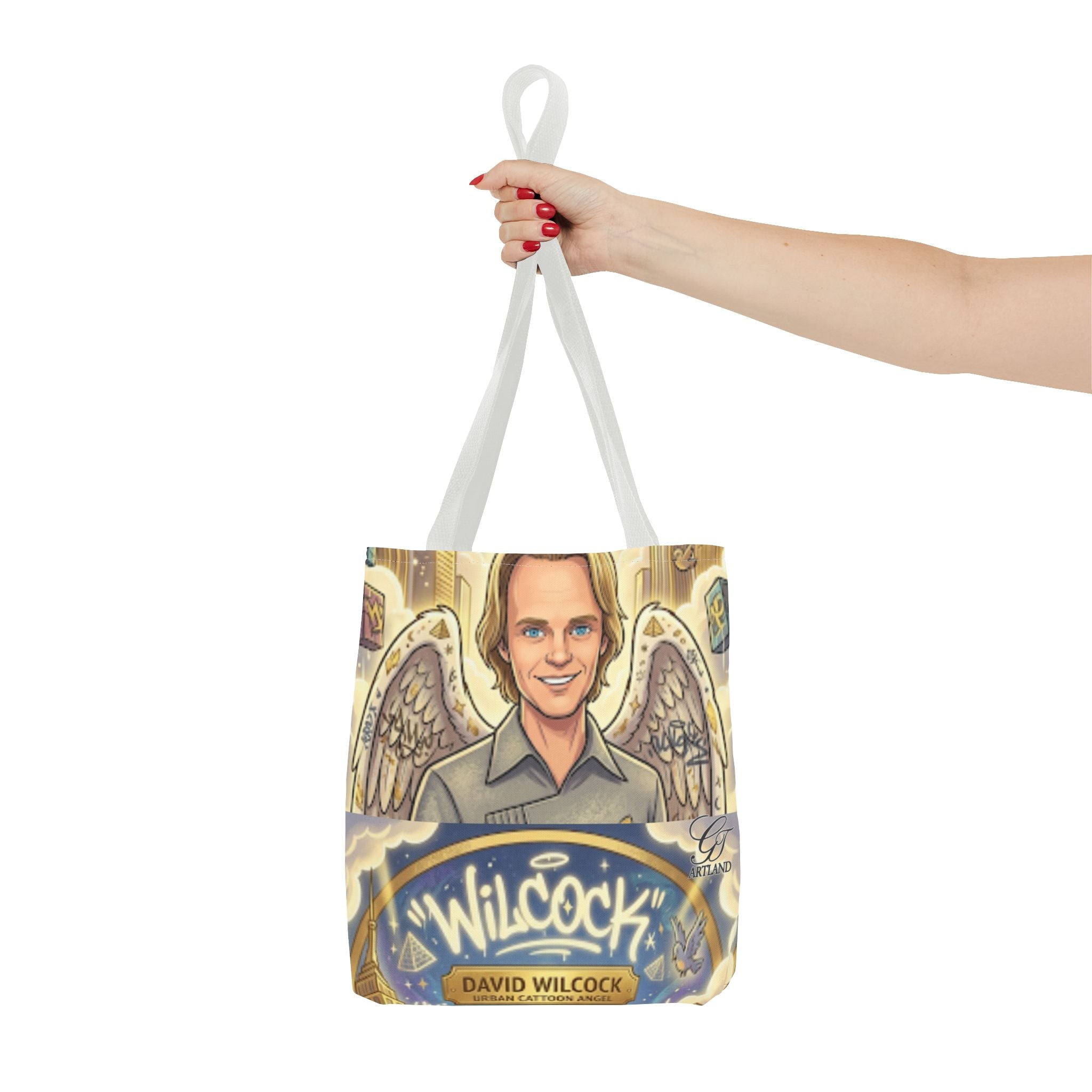 Wilcock Angel Wings Portrait Tote Bag – Illustrated Memorial/Tribute Carryall by GT Artland
