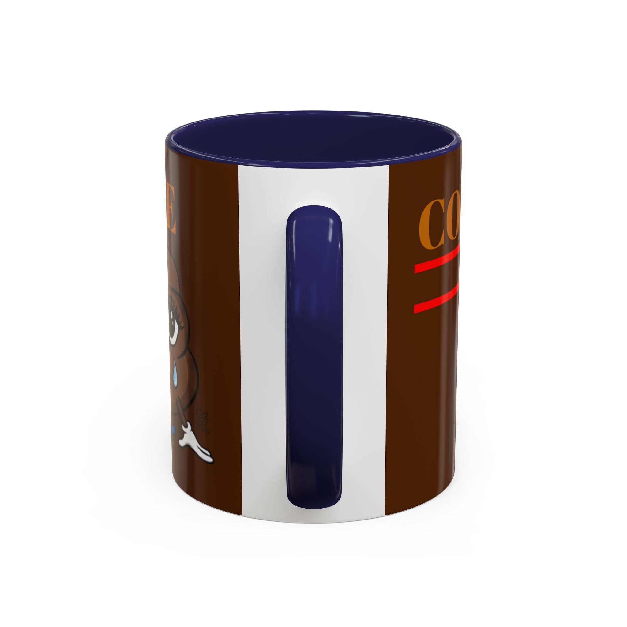 Coffee Mug — Cute Crying Poop Character "Coffee = Pooo" Accent Ceramic Mug by GT Artland