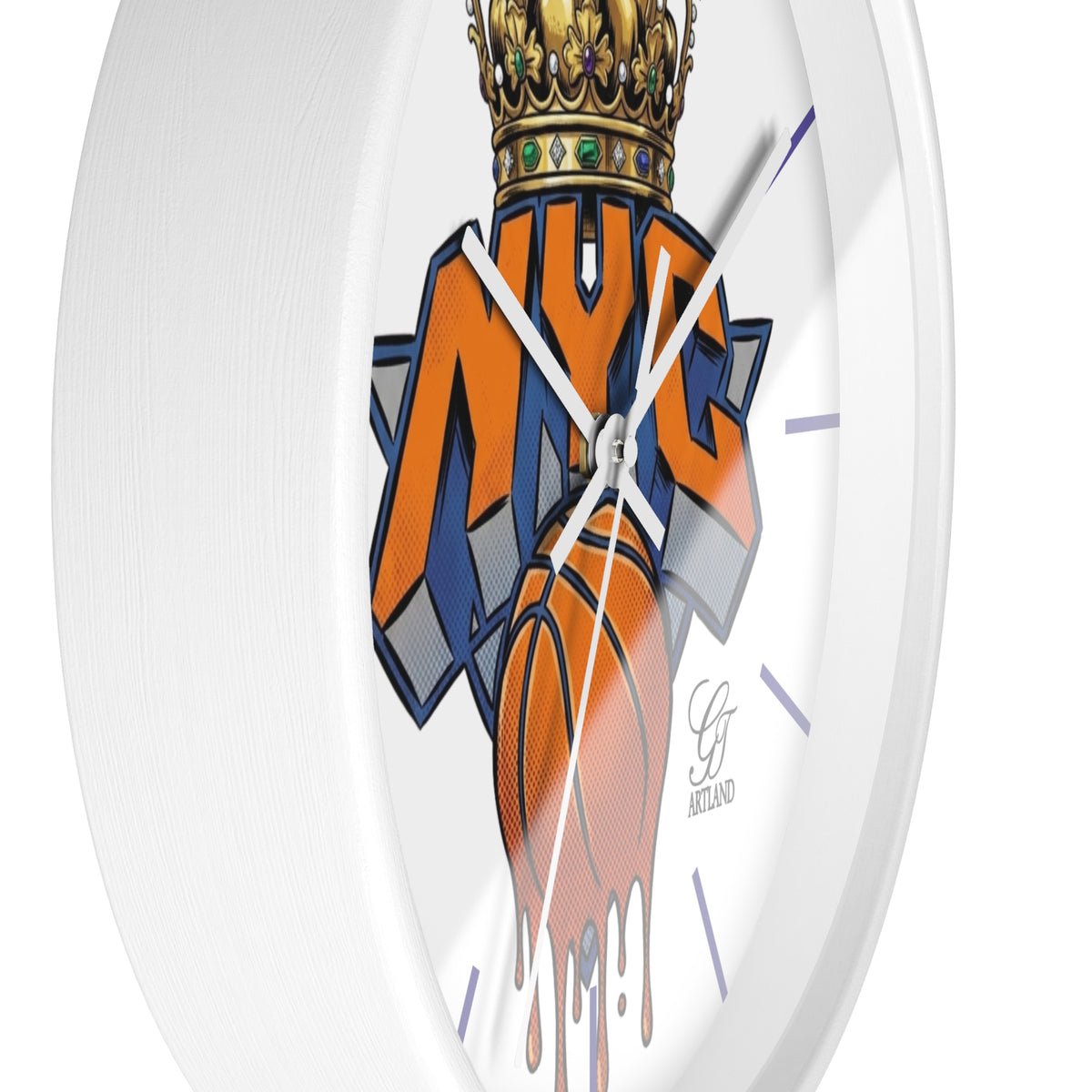 NYC Crown Basketball Drip Wall Clock | Urban Graffiti Sports Clock by GT Artland